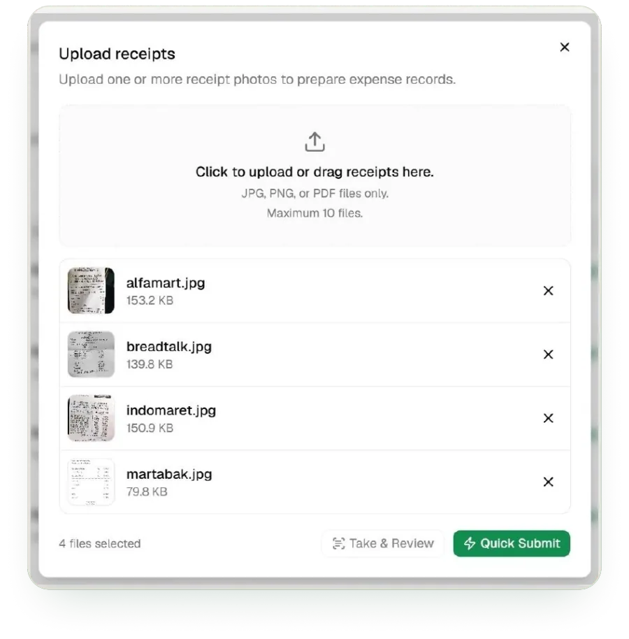 Spensify OCR AI Upload Receipts