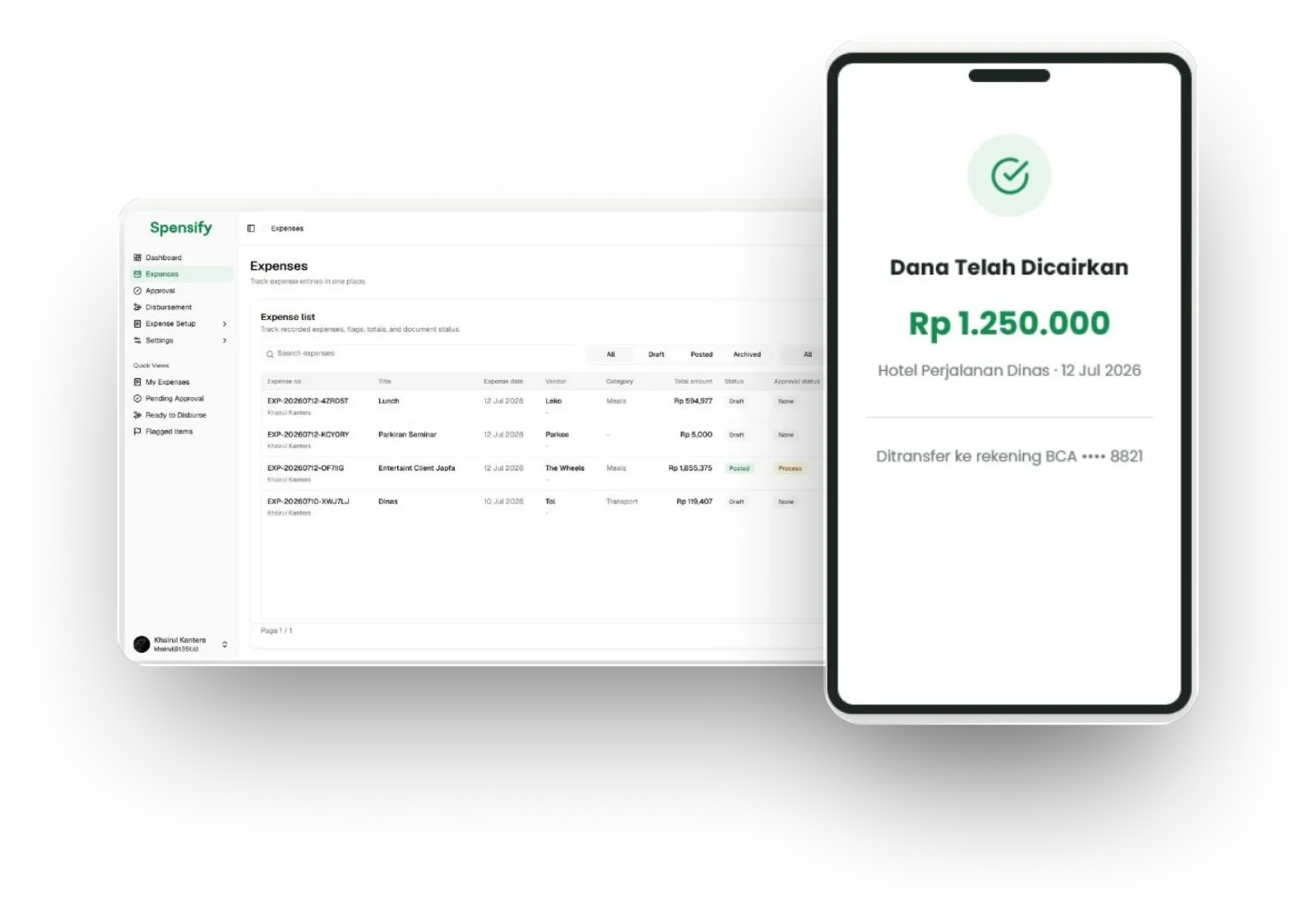 Spensify Showcase Media Klaim Terpusat